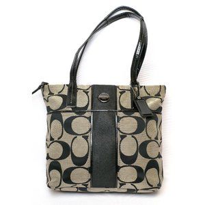 Coach H1932-F25771 Gray/Black Fabric Shoulder Bag